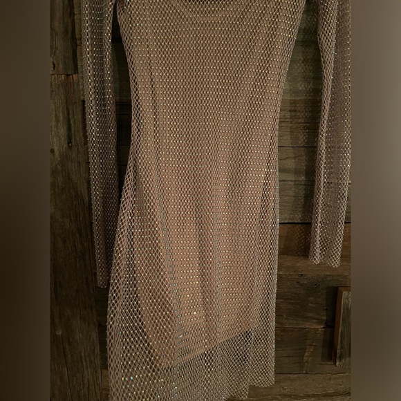 Beige Dynamite Rhinestone Dress - Picture 3 of 3